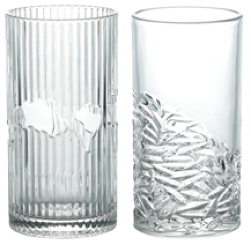 Glass Vase Double Section Series Vertical Strip