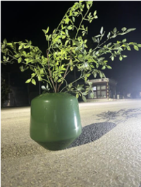 Green porcelain dotted glass vase