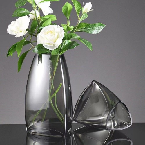 Triangular Glass Vase