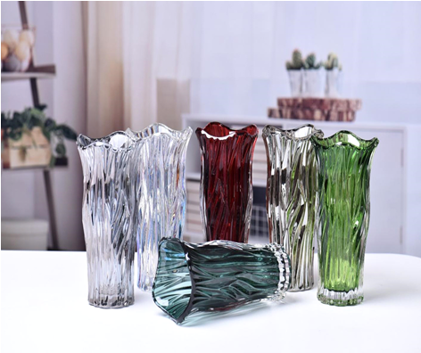 Drum glass vase