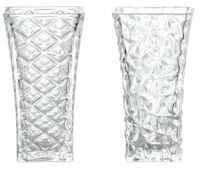 Glass Vase Ice Age Ice Pattern/Diamond Shape