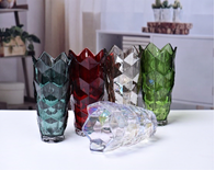 Hexagonal glass vase