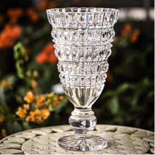 Antique glass vase on stilts