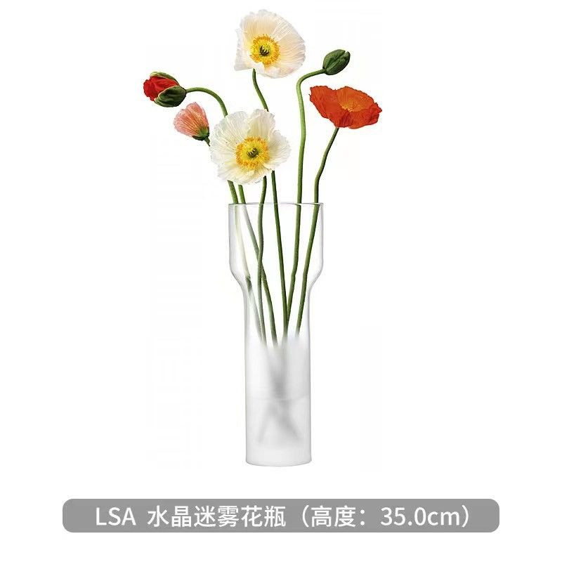 LSA Imported Hand-Frosted Glass Vase