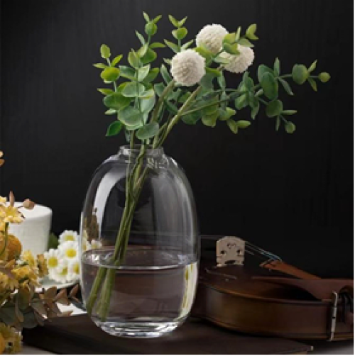 Oval glass vase