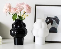 Black and White Clouds Vase