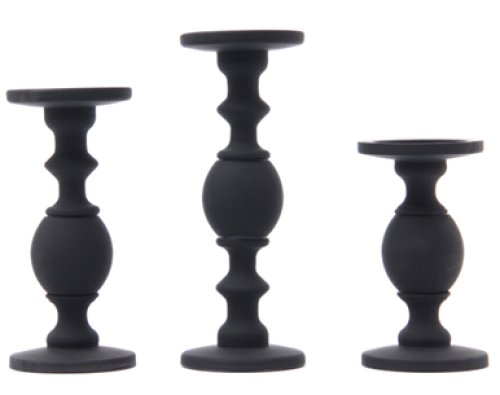 The new cylindrical set of three candlesticks