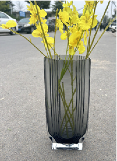 Embossed glass vase