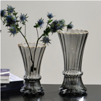 Hand bouquet glass vase